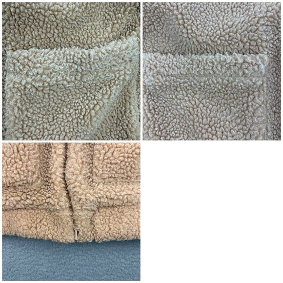 I Am Gia Jacket Women Small S Oversized Beige Tan Pixie Sherpa Teddy Fleece Coat - Picture 8 of 10